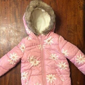 Carters 4T Girls Winter Coat and Snow Over-all Pant Set